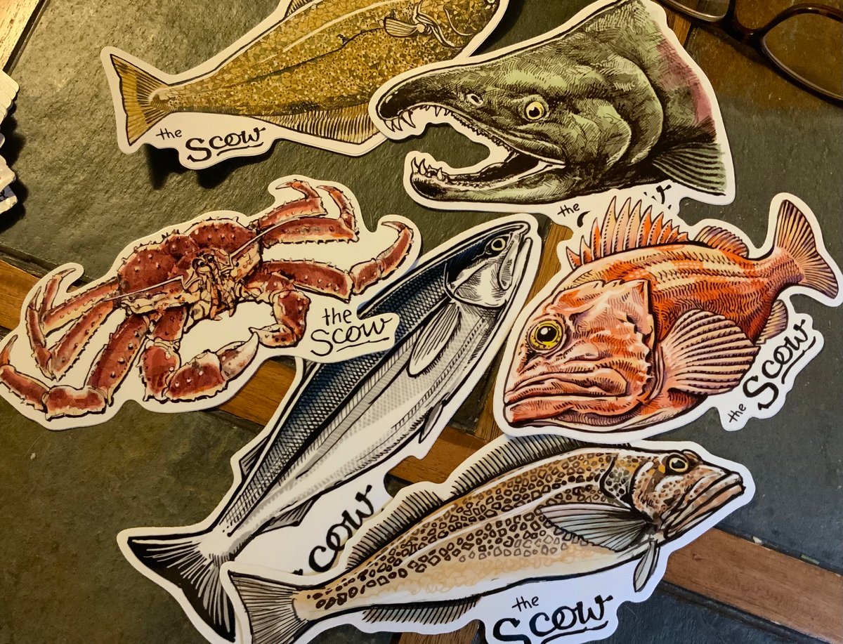 Fish sticker six pack