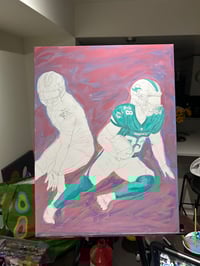 Image 5 of 11x18 DeVon Achane original canvas 