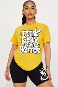 40% off!! TATTD GIRLS TASTE 👅 BETTER TEE!!! YELLOW 💛