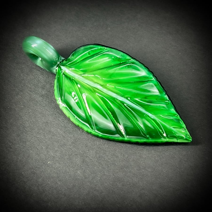 Image of Emerald Metal Leaf Pendant