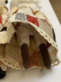 Image 4 of Queenie - Folk doll with patchwork skirt and tiny chap