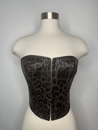 Image 1 of Britt Cheetha Leather Corset Top