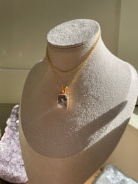 Image 3 of Gold  Garden Quartz Rectangle Crystal Necklace