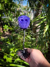 Purple Rose Skull Flower 