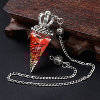 Image 1 of Energy Healing Chakra Orgone Pendulum for Dowsing Divination Pointed Natural Chips Crystal Stone Pen