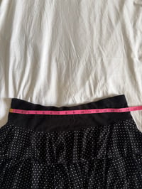 Image 4 of Vintage Y2K black polka dot mini ruffle rara skirt 