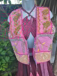 Image 1 of Mykonos Jewelled Waistcoat -Pink Green 6-8 uk
