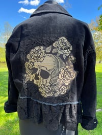 Image 3 of Large Black Corduroy Skull Jacket