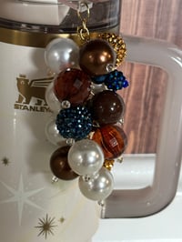 Image 2 of Starlight Shimmer Gold, Navy, and Cream Tumbler Straw Bauble 