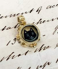 Image 2 of Tiny Black Cat Pendant 
