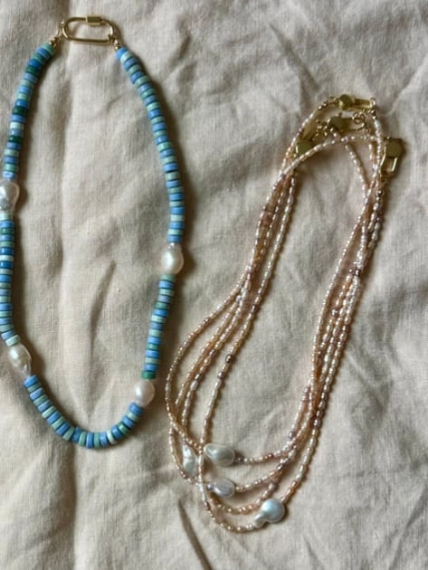 Image of Pink keshi necklace