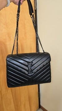Image 1 of Large Black Quilted Purse 