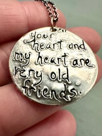 Image 9 of sapphire pendant with hand engraved Rumi quote