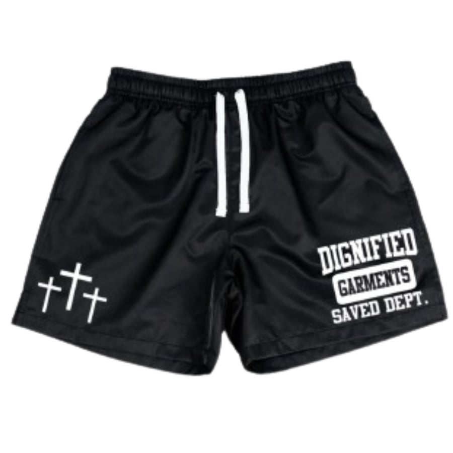 Image of Dignified “Saved Dept” Shorts (Raven) 
