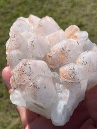 Image 8 of Quartz Crystal Points Cluster With Hematite And Inclusions #1539