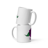 Image 2 of White glossy mug ( Rose )