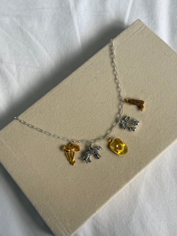 Image of Mixed Silver Charm Necklace