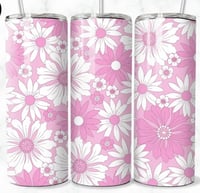 Pink flowers 20oz tumbler