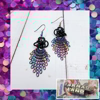 Image 1 of Rainbow Metallic Fringed Persephone Earrings