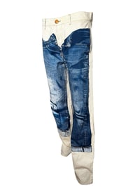 Image 4 of Rare men’s Jean Paul Gaultier Jeans trompe l’œil denim print pants 