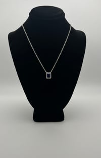 Image 1 of 925 Silver Necklace Blue Cz