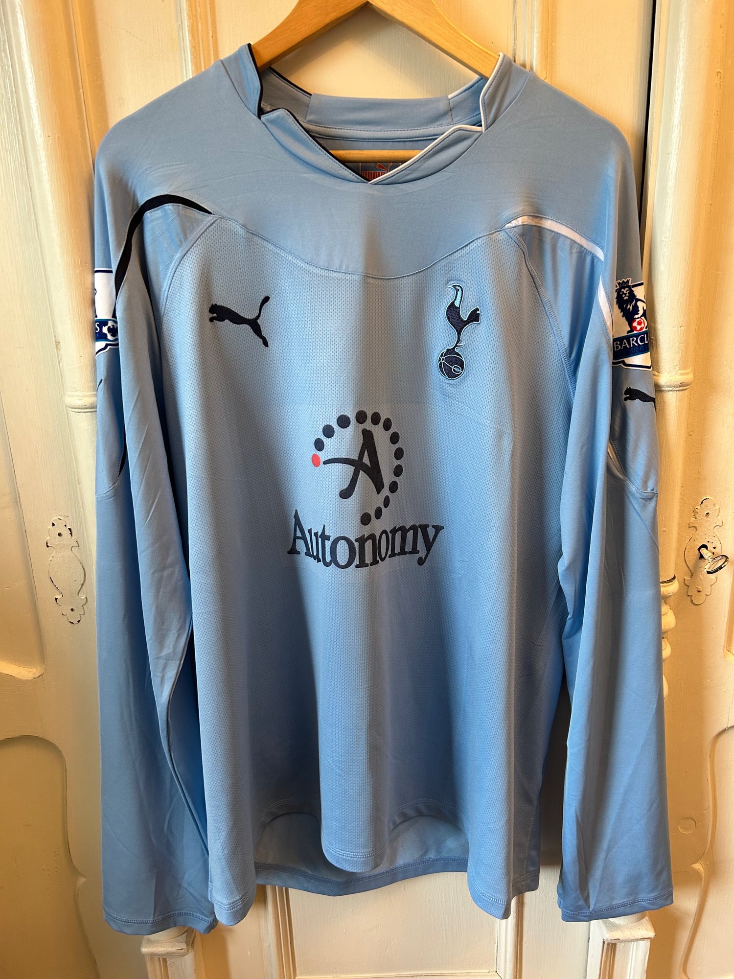 Image of Tottenham Hotspur “BALE 3” 2010/11 Match Issue LS Away Shirt + PL patches (XXL)