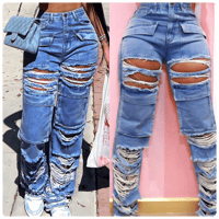 Image of Ripped denim jeans 