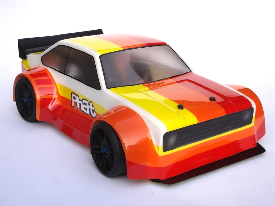 Image of PHAT BODIES  'MK2 ESCORT 14' bodyshell for Losi Mini 8ight, Wltoys 144001, LC Racing EMB-1