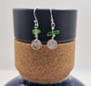 Sea Glass and Wave Charm Earrings