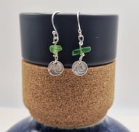Image 3 of Sea Glass and Wave Charm Earrings