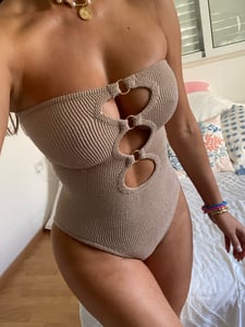 Image of Nude Cut Outs Strapless Onepiece 