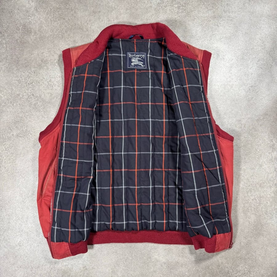 Image of 1980s Burberry Zip Up Vest, Size Large