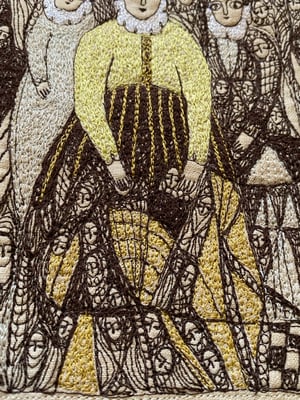 Image of Enchanted Poets - a larger embroidery portrait 