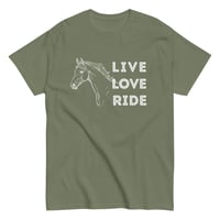 Image 8 of Unisex classic tee, Live Love Ride Western Horse Shirt Unisex Cowgirl Equestrian Graphic Tee