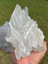 Image 11 of Large Clear Quartz Points Cluster Statement Piece #2258