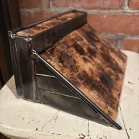 Image 5 of Bank to Ledge , Burnt/Roasted Wood inlay . With back wall Floating Bench 