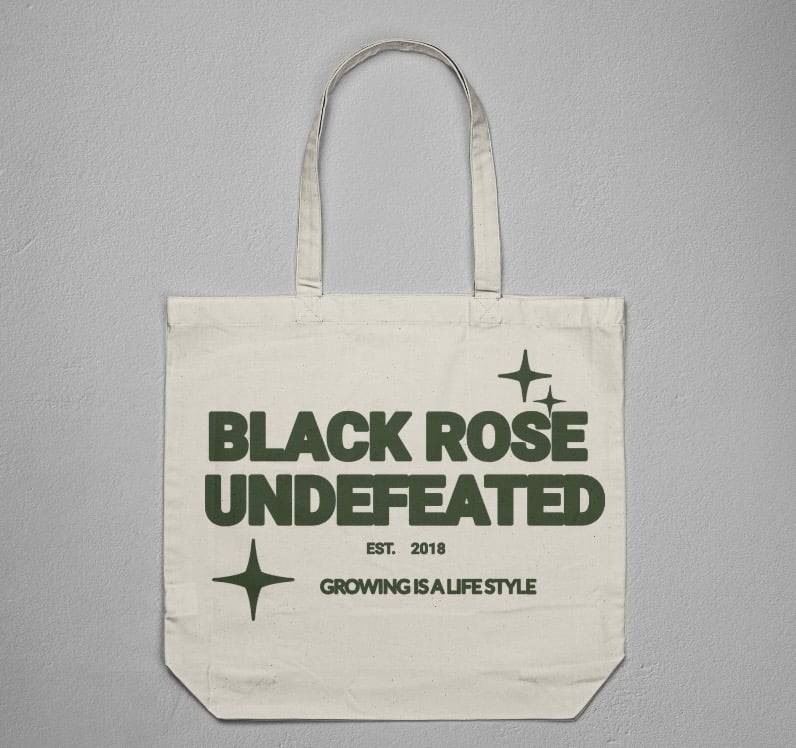 Image of black rose tote bags 