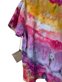 Image 7 of ♻️ UPCYCLED S Linen Blend Resort Shirt in Bright Agate Ice Dye