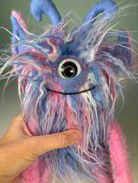 Image 2 of Weighted Happy Cyclops Monster - Pink Blue White