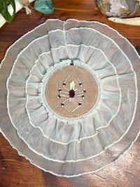 Image 3 of Beaded Border Tooth Spider Embroidery Piece