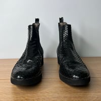 Image 6 of THE SHOE BOX Black Genuine Leather Snake Skin Textured Women’s Ankle Bootie’s