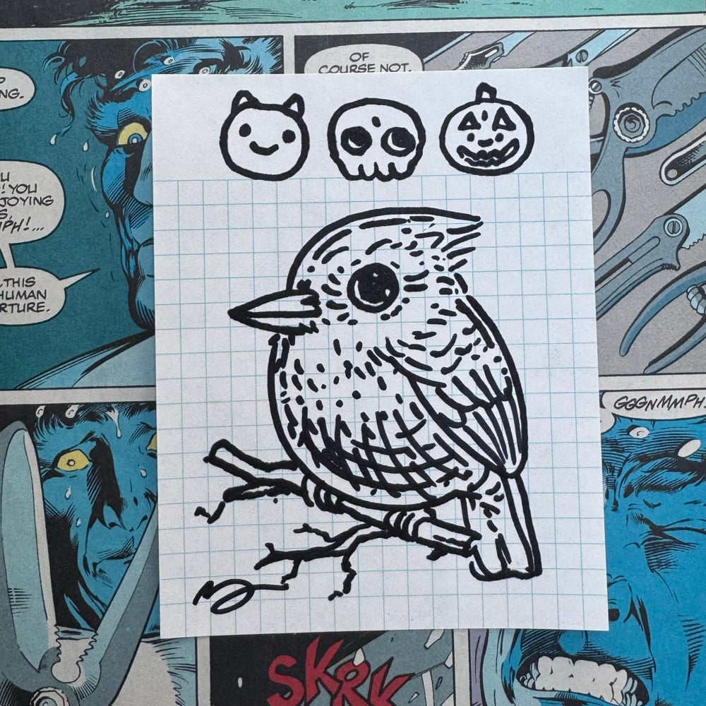 Image of Fat Bird Sharpie Sketch #58