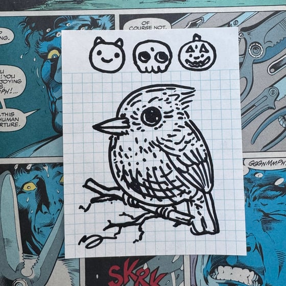 Image of Fat Bird Sharpie Sketch #58