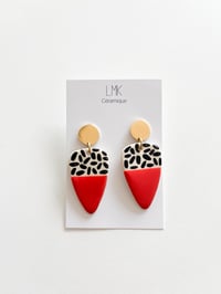 Paire de boucles d’oreilles céramique TOTEM TRIANGULA rouge
