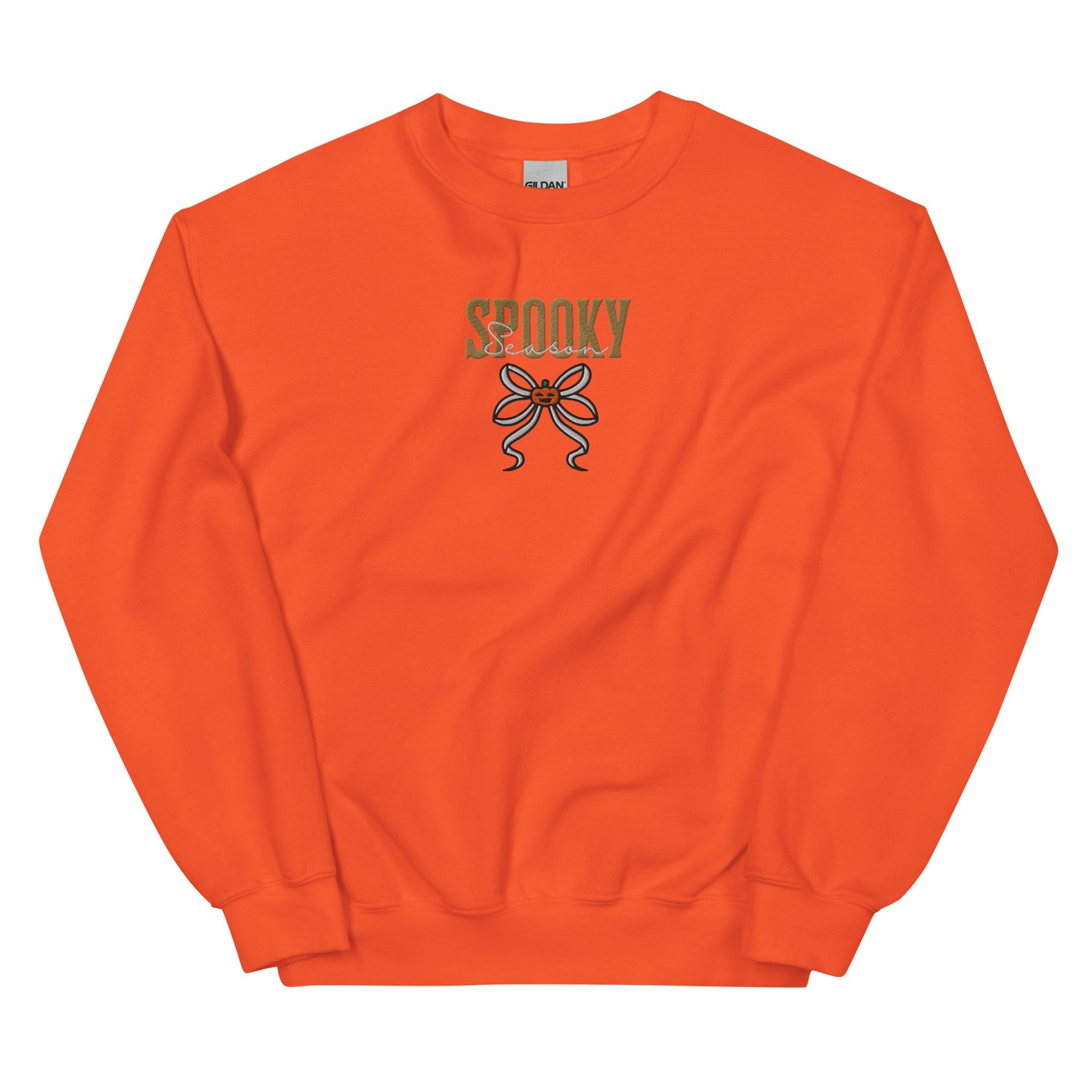 Image of Spooky season ribbon autumn embroidery Unisex Sweatshirt
