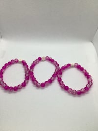 Image 1 of Flower Glass Beaded Bracelets 