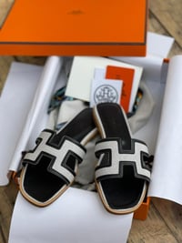 Image 2 of Black+white H sandals 🖤☁️