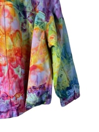 Image 10 of 1X PLUS 100% Cotton Oversized Chore Coat in Spring Bloom Watercolor Ice Dye