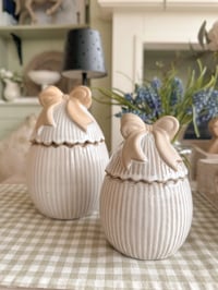 Image 1 of SALE! Bow Egg Jars ( 2 Sizes )