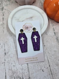 Image 1 of Glow-in-the-Dark Coffin Earrings